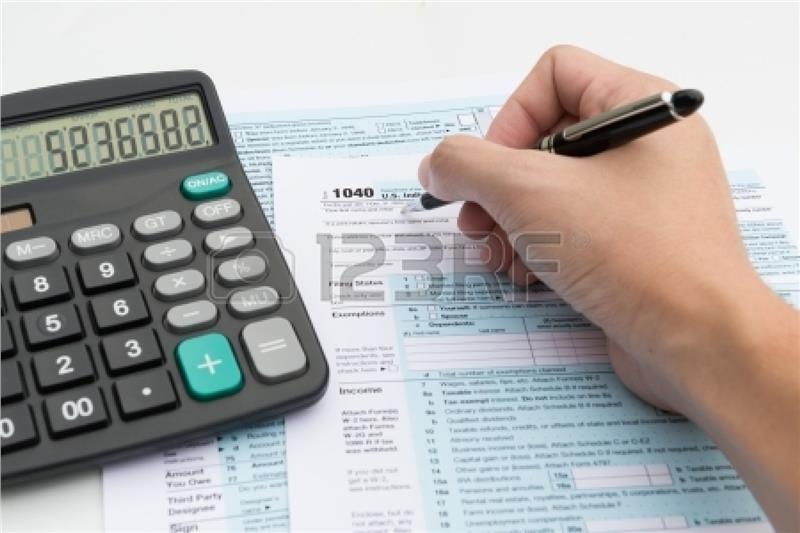 Filling out income tax forms