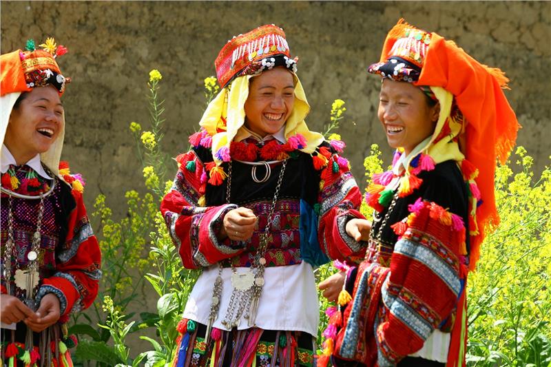 Lo Lo girls in traditional costume