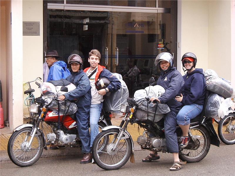 Tourists with Xe Om in Dalat